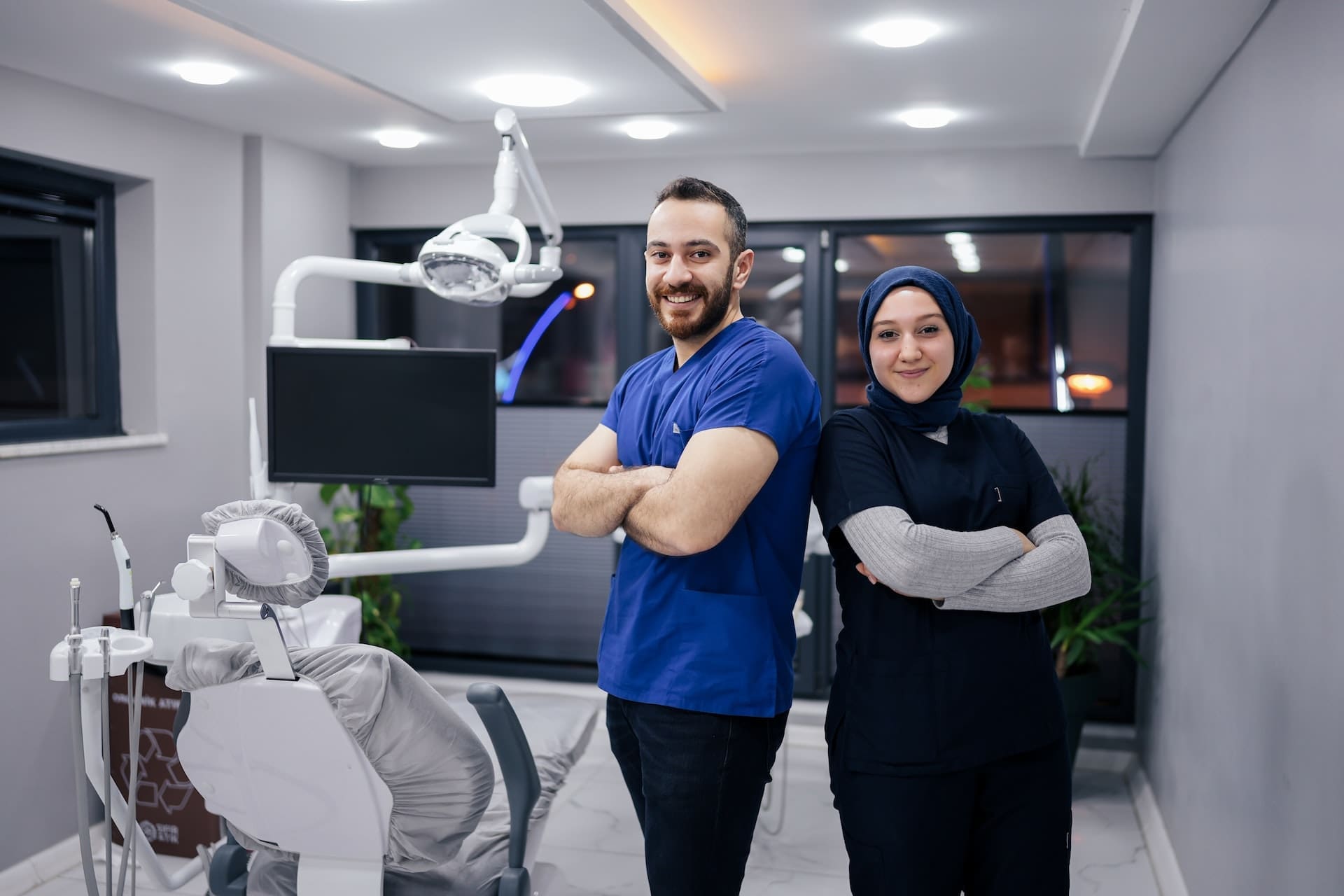 Dentist standing in the dental office